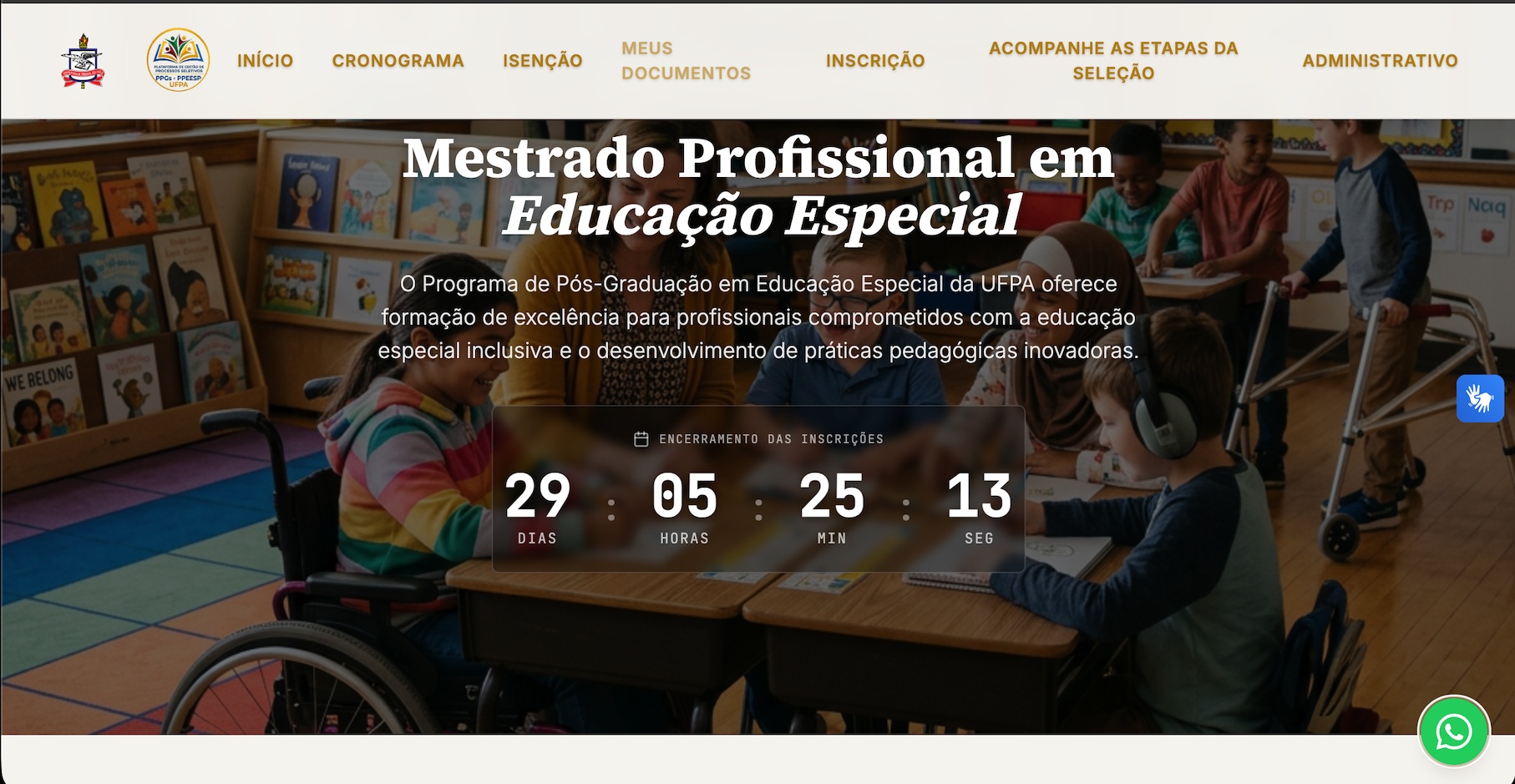 Edital para o Mestrado em Educação Especial 